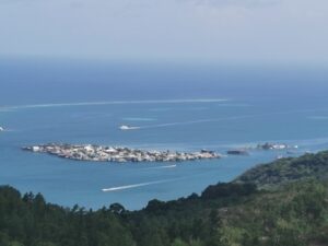 Blick auf "the Cay" von der Inselmitte